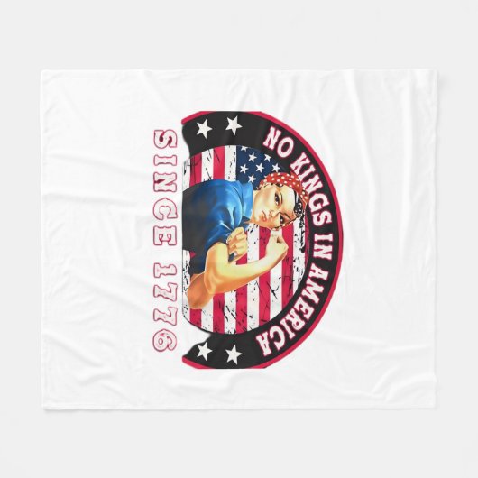 No Kings In America Since 1776 USA Flag Save  Esse Fleece Deken (Voorkant (Horizontaal))