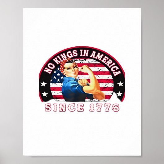 No Kings In America Since 1776 USA Flag Save  Esse Poster (Voorkant)