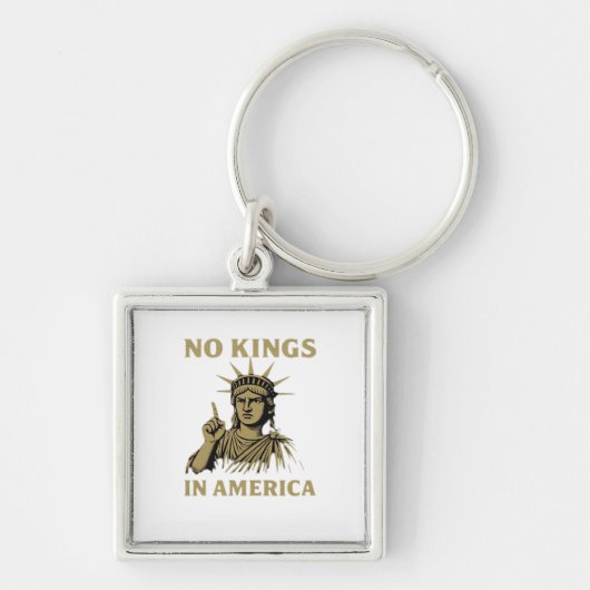 No Kings In America Statue Of  No Kings Day Protes Sleutelhanger (Voorkant)