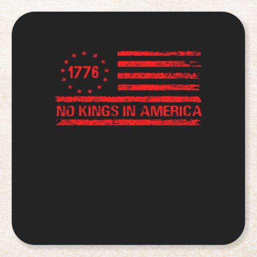 No Kings In America United States Independence Cla Kartonnen Onderzetters (Voorkant)