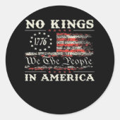 No Kings In America United States Independence Cla Ronde Sticker (Voorkant)