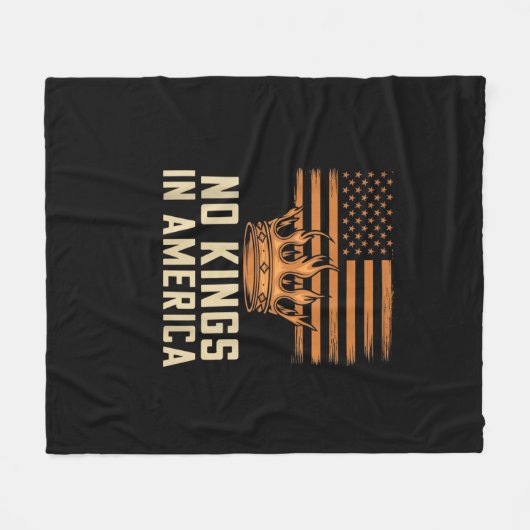 No Kings In America United States Independence Cre Fleece Deken (Voorkant (Horizontaal))