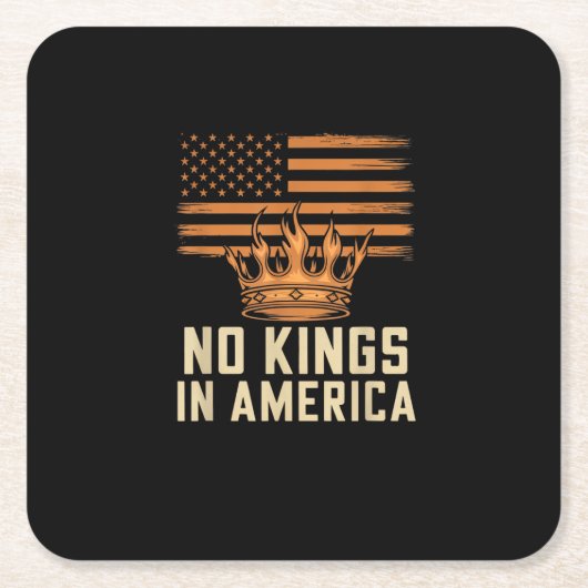 No Kings In America United States Independence Cre Kartonnen Onderzetters (Voorkant)