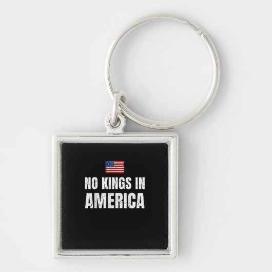 No Kings In America United States Independence Fre Sleutelhanger (Voorkant)