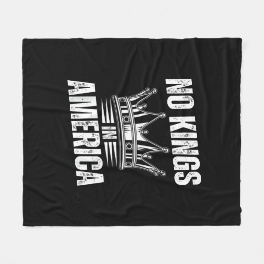 No Kings In America United States Independence Vin Fleece Deken (Voorkant (Horizontaal))