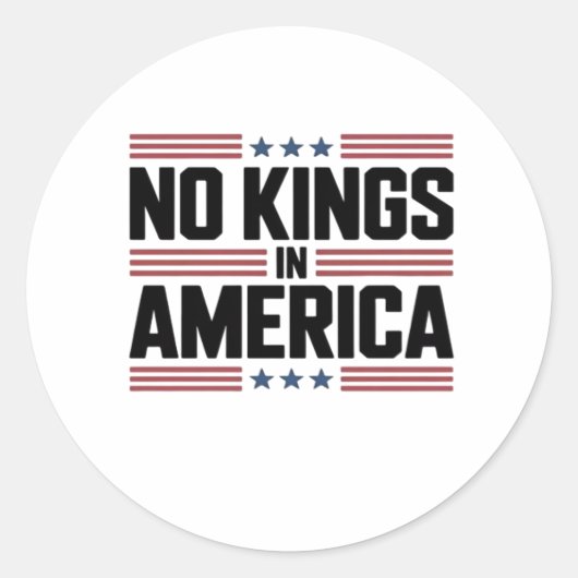 No Kings In America USA Creative Style Ronde Sticker (Voorkant)