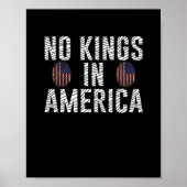 No Kings In America USA Flag Fingerprint Creative  Poster (Voorkant)