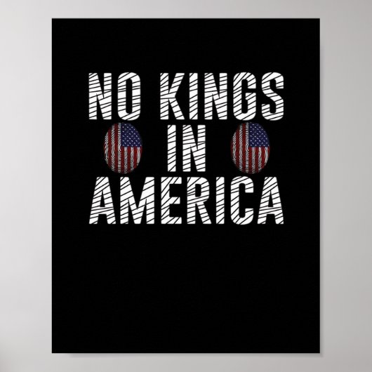 No Kings In America USA Flag Fingerprint Creative  Poster (Voorkant)