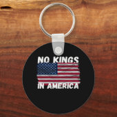 No Kings In America USA Flag Freedom Classic Sleutelhanger (Voorkant)