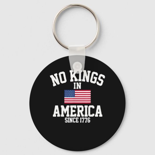 No Kings In America USA Flag Retro Cool Style Sleutelhanger (Voorkant)