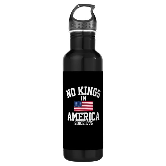 No Kings In America USA Flag Retro Cool Style Waterfles (Voorkant)