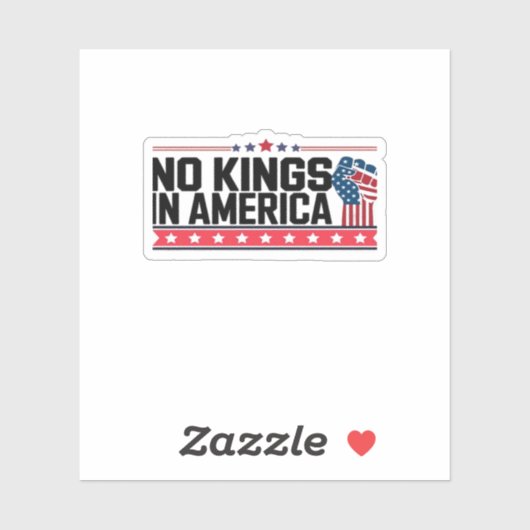 No Kings In America USA Minimal Clean Sticker (Vel)
