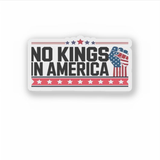 No Kings In America USA Minimal Clean Sticker (Voorkant)