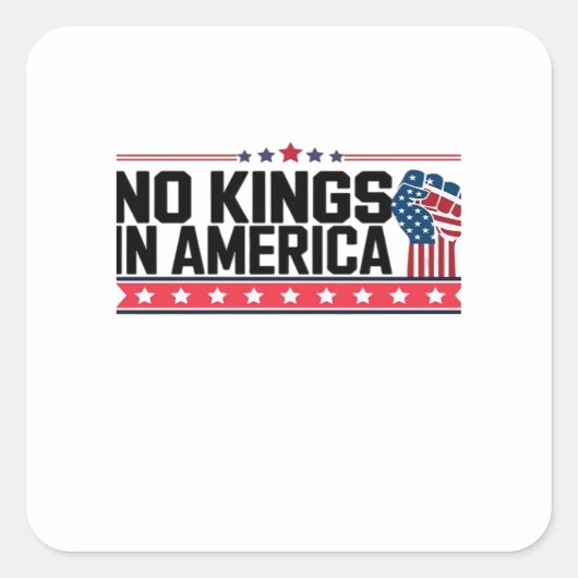 No Kings In America USA Minimal Clean Vierkante Sticker (Voorkant)