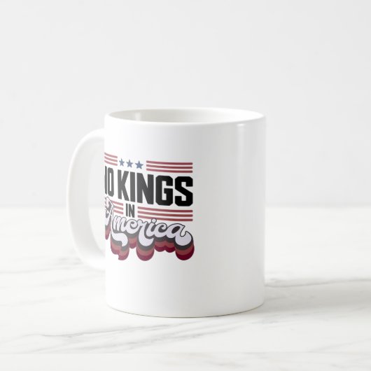 No Kings In America USA Patriotic Design Koffiemok (Voorkant links)