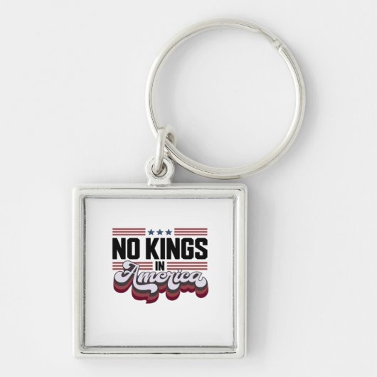 No Kings In America USA Patriotic Design Sleutelhanger (Voorkant)