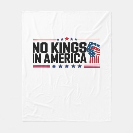 No Kings In America USA Patriotic Style Fleece Deken (Voorkant)