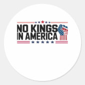No Kings In America USA Patriotic Style Ronde Sticker (Voorkant)