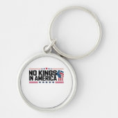 No Kings In America USA Patriotic Style Sleutelhanger (Voorkant)