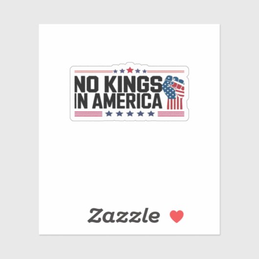 No Kings In America USA Patriotic Style Sticker (Vel)