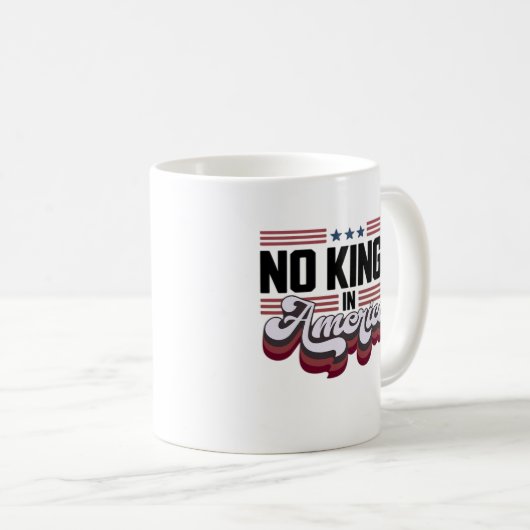 No Kings In America USA Retro Classic Koffiemok (Voorkant rechts)
