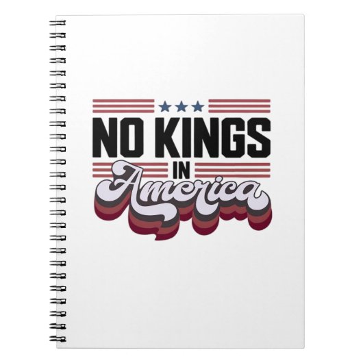 No Kings In America USA Retro Classic Notitieboek (Voorkant)