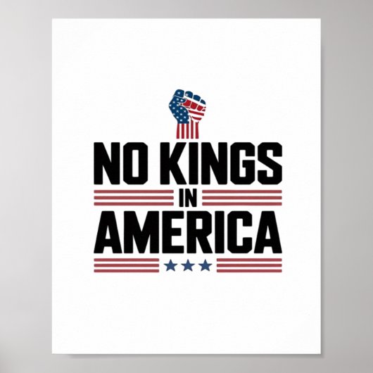 No Kings In America USA Retro Classic Poster (Voorkant)