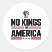 No Kings In America USA Retro Classic Ronde Sticker (Voorkant)