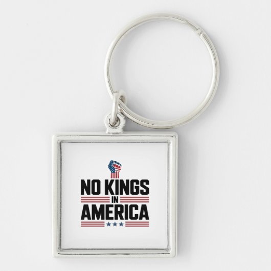 No Kings In America USA Retro Classic Sleutelhanger (Voorkant)