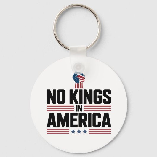 No Kings In America USA Retro Classic Sleutelhanger (Voorkant)