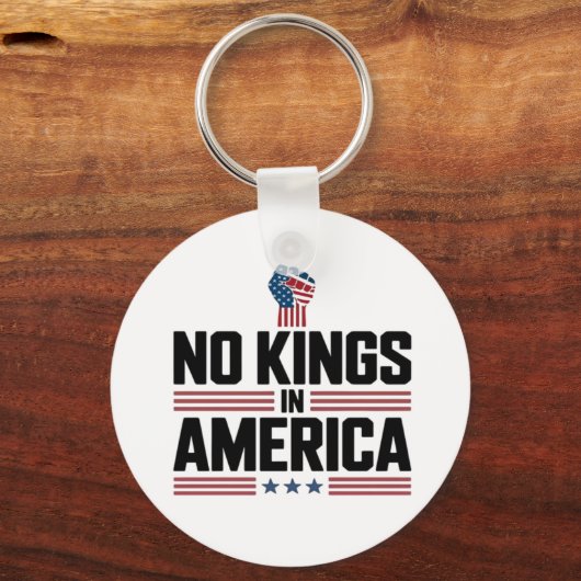 No Kings In America USA Retro Classic Sleutelhanger (Voorkant)