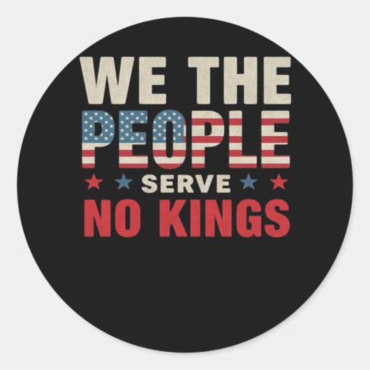 No Kings In America We The People Classic Ronde Sticker (Voorkant)