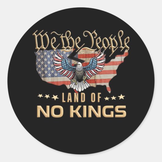 No Kings In America We The People Creative Style Ronde Sticker (Voorkant)