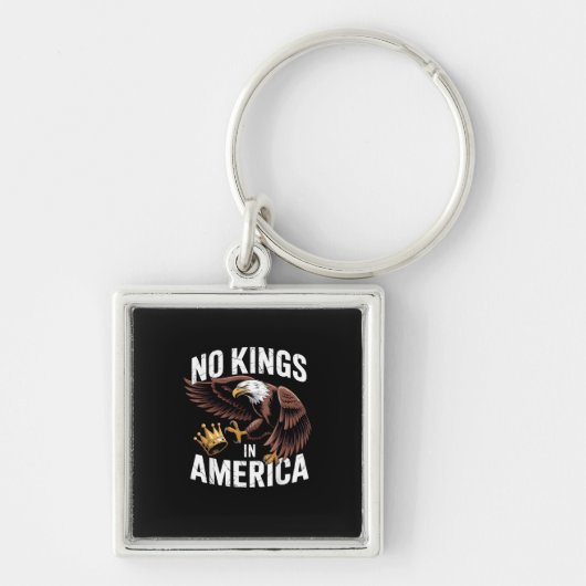 No Kings In America We The People Patriotic Style Sleutelhanger (Voorkant)