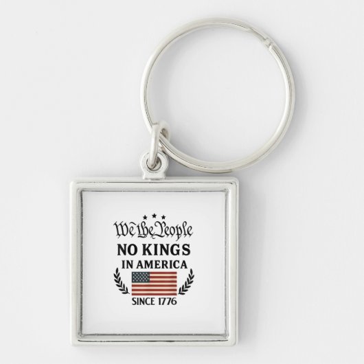 No Kings In America We The People Political Retro  Sleutelhanger (Voorkant)