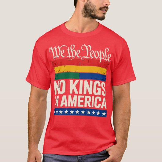 No Kings In America We The People Political T-shirt (Voorkant)