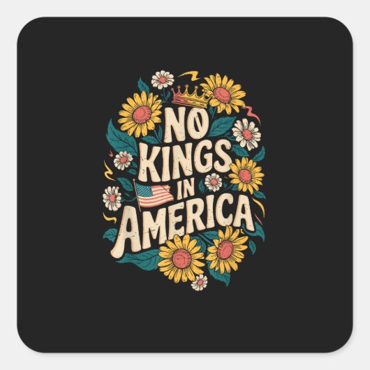 No Kings In America We The People Political Vierkante Sticker (Voorkant)