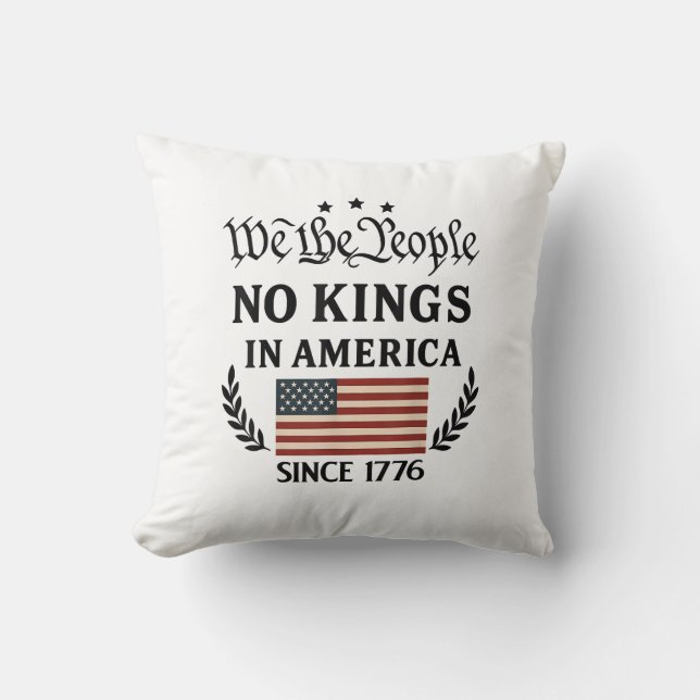 No Kings In America We The People Retro Classic Kussen (Voorkant)