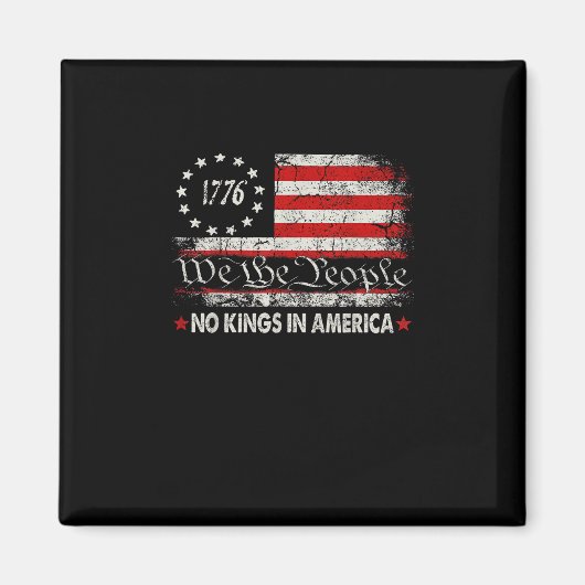 No Kings In America We The People Retro Cool Magneet (Voorkant)