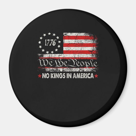No Kings In America We The People Retro Cool Magneet (Voorkant)