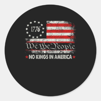 No Kings In America We The People Retro Cool Ronde Sticker