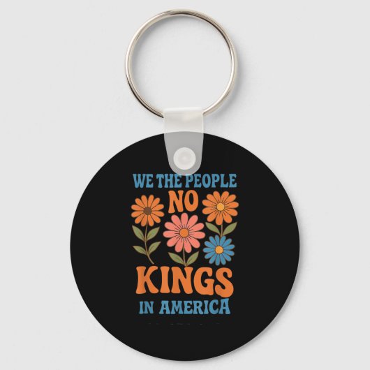 No Kings In America We The People Retro Lovers Sleutelhanger (Voorkant)