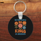 No Kings In America We The People Retro Lovers Sleutelhanger (Voorkant)