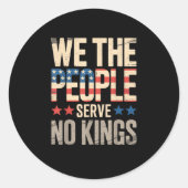 No Kings In America We The People Ronde Sticker (Voorkant)
