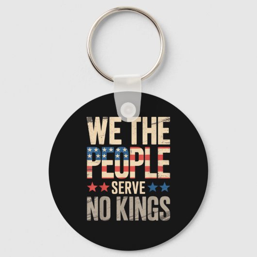 No Kings In America We The People Sleutelhanger (Voorkant)