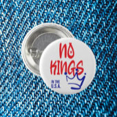 No Kings in the U.S.A. Button - Rood en blauw vet