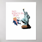 No Kings In USA Statue Of Kicking Out Fump Classic Poster (Voorkant)