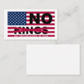 NO KINGS  INFORMATIEKAARTJE (Voorkant / Achterkant)