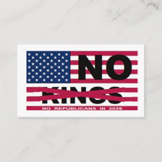 NO KINGS  INFORMATIEKAARTJE (Voorkant)