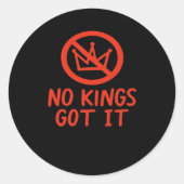 No Kings It Patriotic Style Ronde Sticker (Voorkant)